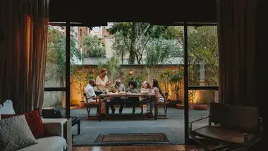 Family dinner al fresco
