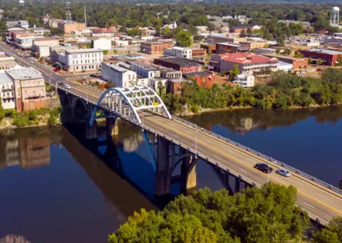 Bridge over river in Bullock County, Alabama.